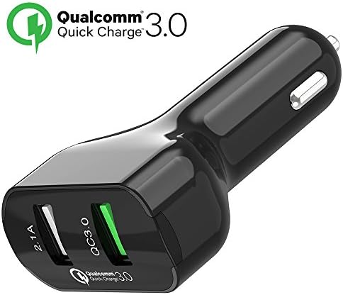 GOALANY Car Charger Quick Charge 3.0 + 2.1A Port 28W Dual USB Charging for Samsung Galaxy S8 Plus s7 Edge, Note, LG G6,G5,V20 V10, iPhone 7 8,ZTE Axon,HTC 10 one A9,Nexus 5x 6P, Nintendo Switch,iPad