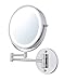 Moon Moon 7-Inch LED Lighted Wall Mount Makeup Mirror with 1X/3X Magnification，Double-Sided Lighted Makeup Mirror