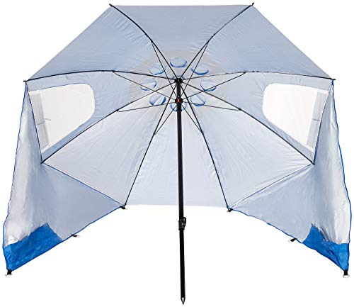 infactory Sonnenschirm Strand: 2in1-Sonnenschirm und Strandmuschel 2 Seitenwände, UV50+, verstellbar (Schirm und… – Bild 8