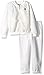Juicy Couture Little Girls' 2 Piece Quilted Metallic Knit Jacket and Pant Set, Off White, 6