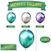 Mermaid Party Balloons Supplies Birthday Decorations Pack of 32 - Green and Purple Metallic Balloons with Glitter Confetti Clear Sparkle Decorations Party Balloon Kit for Birthday