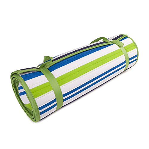 ADI American Dawn Outdoor Living Rolled Beach Mat, Blue/Green Stripe