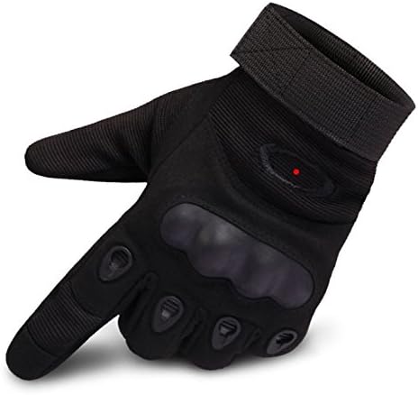 2017 Tactical Glove Hard Knuckle shooting Gloves Hard Knuckle Outdoor Gloves for Hunting Cycling Motorcycle Camping Hiking Airsoft Paintbal Gloves Full Finger Army Glo (Black, Large)