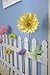 Butterfly Garden Decor for Kids Room Wall Border Picket Fence 2pc Set