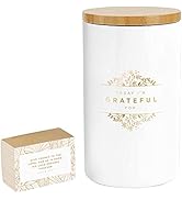 Christian Art Gifts Keepsake Count Your Blessings Gratitude Jar Set w/Bible Verse Note Cards, Tod...