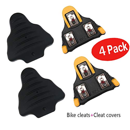 Leaf&cici 4 Pack -6 Degree Float Self-Locking Cycling Pedals Cleat for SH-11 SPD-SL System Shoes and Splint protectorSuitable for Road Bike and Mountain Bike