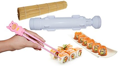 Sushi Bazooka Kit [PREMIUM DIY] FDA approved Bonus Chopsticks Plus Sushi Mat by PlayTyme
