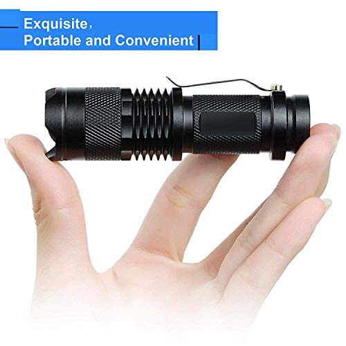 LED Torch Flashlight, 1000 Lumen Professional Portable Handheld Mini LED Flashlight, 5 Light Modes, IP55 Water-Resistant,Zoomable Rechargeable Batteries Includedlight for Camping Outdoor (2Pack)