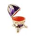 Apropos Hand-Painted Mini Faberge Egg with Rich Enamel and Sparkling Rhinestones Jewelry Trinket Box (Purple)