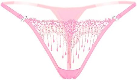 Defline Women's Black Charming Thong Lingerie Lace G-String T-Back Panties(6 Color/Pack)