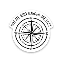 More Shiz Not All Who Wander are Lost Compass Vinyl Decal Sticker - Car Truck Van SUV Window Wall Cup Laptop - One 5 Inch Decal - MKS1206