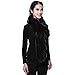 FURTALK Real Rex Rabbit Fur Scarf for Women 110 CM Ruffled Scarf