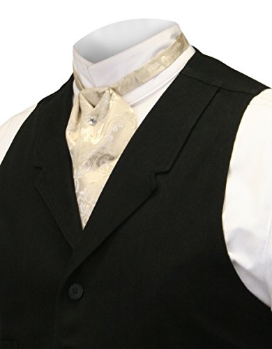 Historical Emporium Men's Satin Jacquard Puff Tie Cream