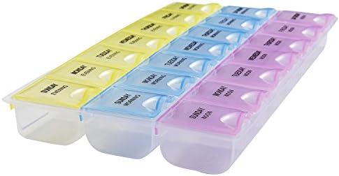 21 Compartments Pill Box and Organizer am pm Weekly Case