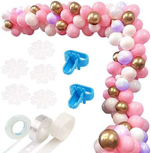 122 PCS Balloon Arch Garland Kit-Pink,Purple,White&Gold Balloons Garland Decorating Strip Kit for Wedding,Birthday,Baby Shower,Graduation Party Decorations