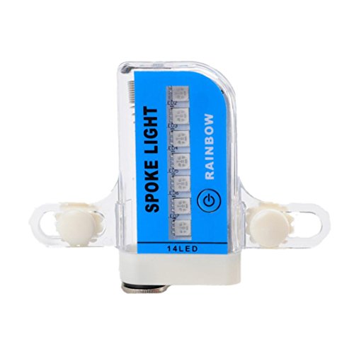 DZT1968 Cycling Bike Bicycle Tire Valve 14 Led Flash Spoke Wheel Light 30 Kinds Flash Include Battery (Blue)