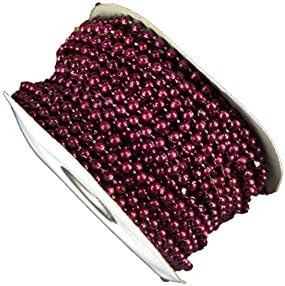 Dreampartycreation 4MM Faux Pearl Plastic Beads on a String Craft ROLL 24 yds (Burgundy)