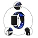Ginamart Sports Silicone Bracelet iWatch Strap Replacement Band for Apple Watch Bands Series 2/1 (Black/Blue 42mm)