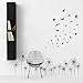 decalmile Black Dandelions Wall Decals Flying in The Wind Birds Wall Stickers Bedroom Living Room Office Home Decoration