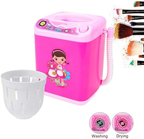 Makeup Brush Cleaner, Nivlan Quick Dry Makeup Brush Cleaner Device Mini Electric Makeup Brush Cleaner Automatic Cleaning Washing Machine Deep Clean Tool Washing Tool Mini Toy (Rose Red)