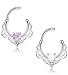 FUNRUN JEWELRY 2PCS 16G Stainless Steel Created-opal Septum Ring Hoop Nose Ring Body Jewelry Piercing White Purple