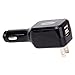 Lycas 2 Port Car Charger with Micro USB Charging Cable, Black