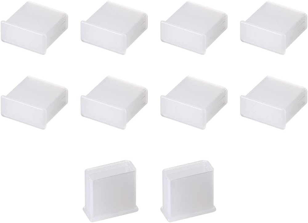 sourcing map 10pcs Plastic USB Cap Port Cover Anti Dust Protector 13mmx5mm for USB 2.0 Clear