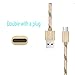 USB Type C Cable,MQOUNY 2Pack Nylon 2.4A Fast Charger And Data Transfer USB Charging Cord USB C Cable for Galaxy Note8 S8 S9 S8 S9 Plus, LG G6 G5 V20, Mate 9,Moto Z2, Google Pixel (BLACK-GOLDEN)