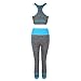 Daxin Women Yoga Fitness Seamless Bra+Pants Leggings Set Gym Workout Sports Wear Blue