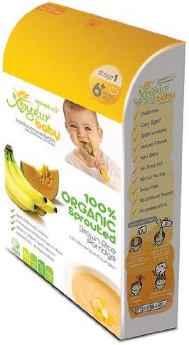 XongDur Baby Instant Brown Rice Powder (Banana + Pumpkin) 120g. (20g. x 6 Sachets)