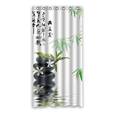 Retro Stil grün Bambus einfach muster design Polyester Fabrics wasserabweisend Generic Duschvorhänge,90 cm x183 cm (36 'x72')