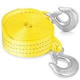 Neiko 51005A Heavy Duty Tow Strap with Safety Hooks | 2" x 20' | 10,000 LB Capacity | Polyester