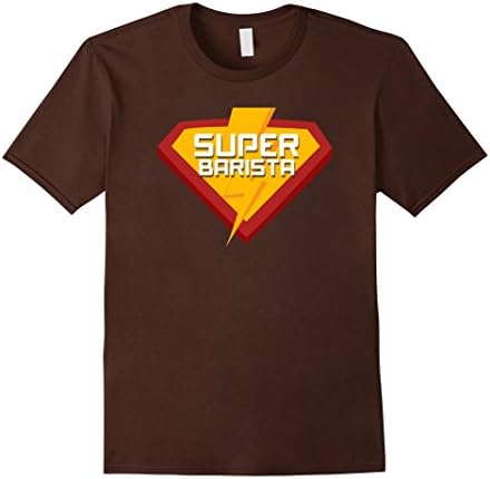 Mens Superhero SUPER BARISTA T Shirt for Men Women Funny Costume XL Brown