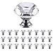 KES Cabinet Knobs 25 Pack Crystal Glass Dresser Drawer Knobs Diamond Shape Hand Pull for Home Kitchen Bathroom Cupboard, HCK700-P25