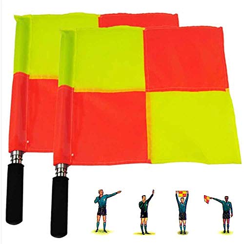 Renxinu Linesman Flags,Football Soccer Linesman Flags Rugby Hockey Train Referee Flag Equipment Waterproof Pack of 2