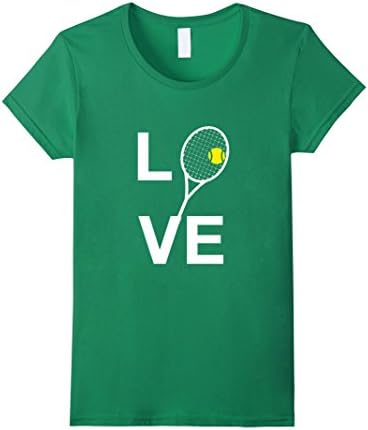 Womens Love Tennis Racket T-shirt Tee Summer Gift Sport Large Kelly Green