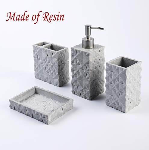 Hymmah Bathroom Accessories Set,Toothbrush Holder,Farmhouse Bathroom Decor,4 Pcs Resin Gift Set Apartment Necessities…