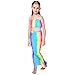 PGXT Girls 3 Pcs Mermaid Tail Rainbow Fish scale Bathing Suit Swimwear