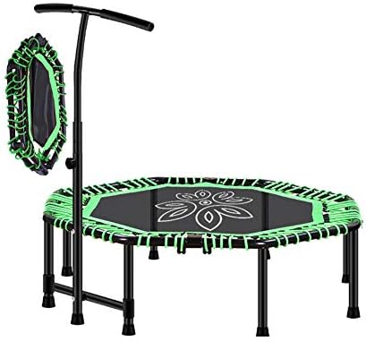 Trampolines Upper Bounce 48-Inch Mini Foldable Rebounder Fitness with Adjustable Handrail - For Kids Or Adults Load 225kg