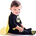 WARNER BROS DC Comics Justice League Batman Newborn Baby Boys Zip Up Costume Coverall and Cape Batman Footies (0 To 9 Months) 3-6 Months