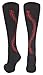 MadSportsStuff Softball Socks with Stitches Over the Calf (Black/Red, Medium)