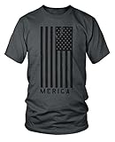 Big Black American Flag Distressed Merica' T-Shirt
