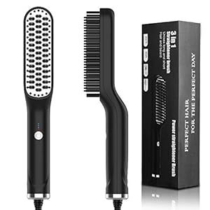Hair-Straightener-Brush-Sendowtek-3-in-1-Beard-Hair-Straightener-Quick-Styling-Unisex-Long-Short-Hair-Beard-Comb-Ceramic-Ionic-Heat-Control-3-Adjustable-Temp-Auto-Power-Off-Anti-Scalding Hair Straightener Brush, Sendowtek 3 in 1 Beard Hair Straightener Quick Styling Unisex Long & Short Hair Beard Comb…