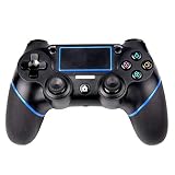 PS4 Controller, Sades C200 Wireless Bluetooth Gamepad DualShock 4 Controller for Playstation 4 Touch Panel Joypad with Dual Vibration Game Remote Control Joystick (Black&Blue)