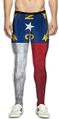 DOPPYENG Mens Compression Pants Base Layer Running, Cycling, Sports, Training, Weightlifting Tights North Carolina Sign 3D Print Fitness Sports Tight Leggings