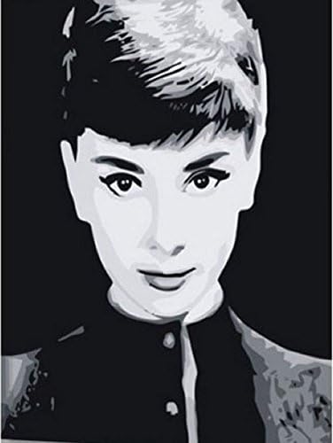 Greek Art Paintworks Paint Color By Number Kit,Audrey Hepburn styleC,16-Inch by 20-Inch