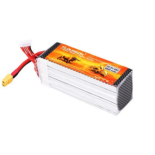 FLOUREON 6S 22.2V 4500mAh 45C Li-Polymer Battery with T Plug for RC Airplane RC Helicopter RC Car Truck RC Boat