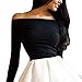 ROPALIA Womens Bodycon Long Sleeve Party Dress Floral Off Shoulder Mini Dress
