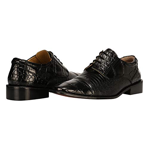 Liberty Mens Exotic Croco And Lizard Print Dress Shoe 11 Black