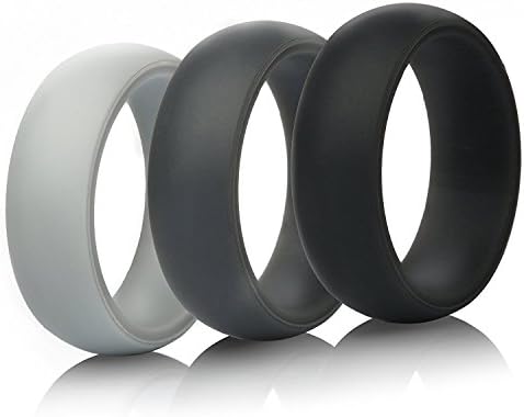 Jautenier Silicone Wedding Ring โ 3 Pack Ultra Comfortable, Strong & Safe โ Excellent Replacement Of Wedding Rings For Active Men Unique Design Prevents Hand Injuries